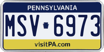 PA license plate MSV6973