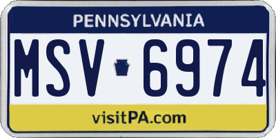 PA license plate MSV6974