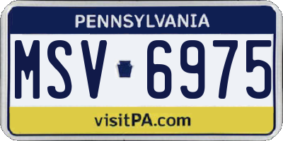 PA license plate MSV6975