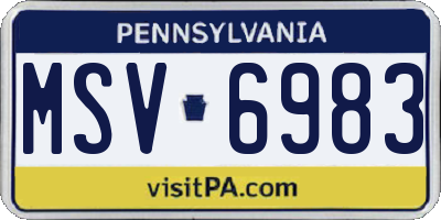 PA license plate MSV6983