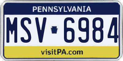 PA license plate MSV6984