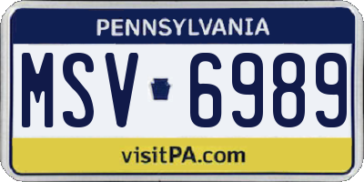 PA license plate MSV6989
