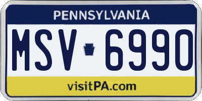 PA license plate MSV6990