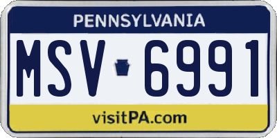 PA license plate MSV6991