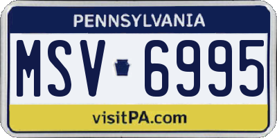 PA license plate MSV6995