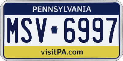 PA license plate MSV6997