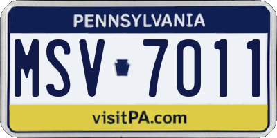 PA license plate MSV7011