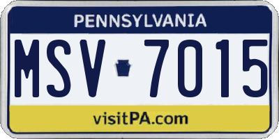 PA license plate MSV7015