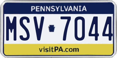 PA license plate MSV7044