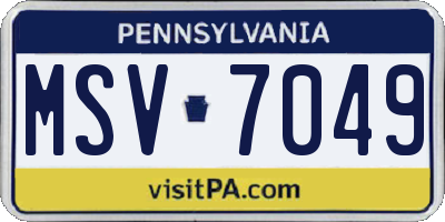 PA license plate MSV7049