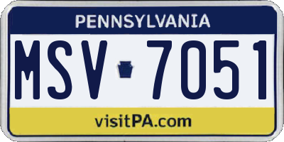 PA license plate MSV7051