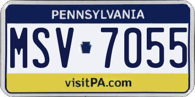 PA license plate MSV7055