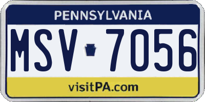 PA license plate MSV7056