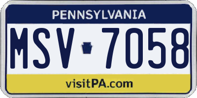 PA license plate MSV7058