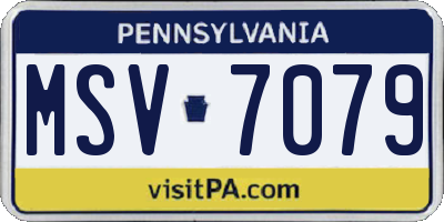 PA license plate MSV7079