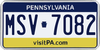 PA license plate MSV7082