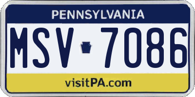 PA license plate MSV7086