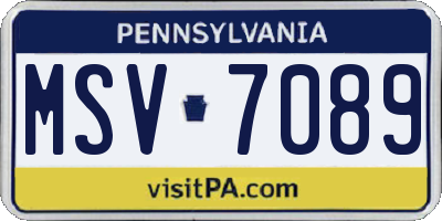 PA license plate MSV7089