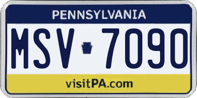 PA license plate MSV7090