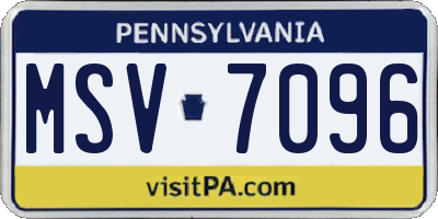 PA license plate MSV7096