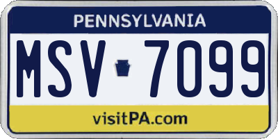 PA license plate MSV7099