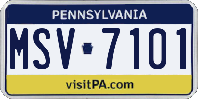 PA license plate MSV7101