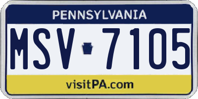 PA license plate MSV7105