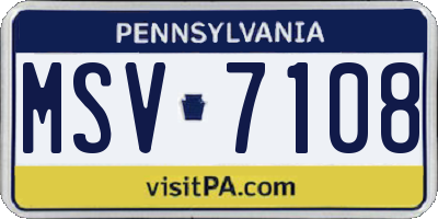 PA license plate MSV7108