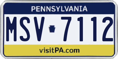PA license plate MSV7112