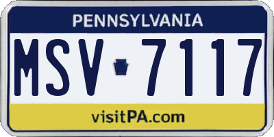 PA license plate MSV7117