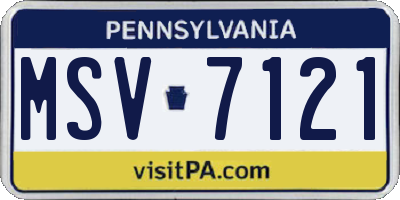 PA license plate MSV7121