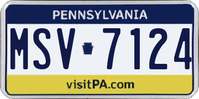PA license plate MSV7124