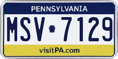 PA license plate MSV7129
