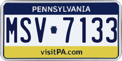 PA license plate MSV7133