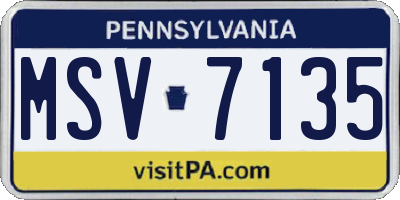 PA license plate MSV7135