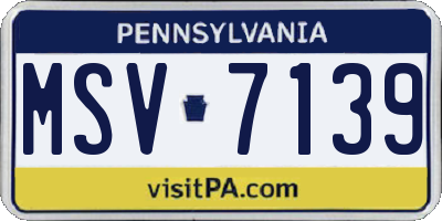 PA license plate MSV7139