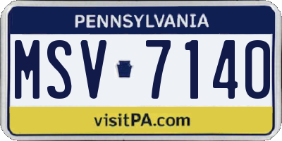 PA license plate MSV7140