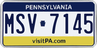 PA license plate MSV7145