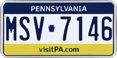 PA license plate MSV7146