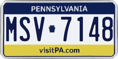 PA license plate MSV7148