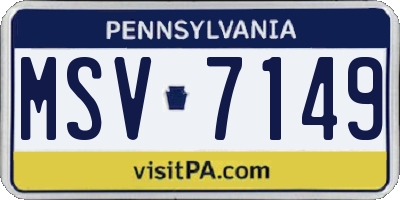 PA license plate MSV7149