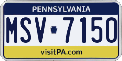 PA license plate MSV7150