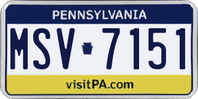 PA license plate MSV7151