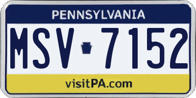 PA license plate MSV7152