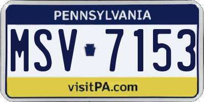 PA license plate MSV7153