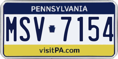PA license plate MSV7154