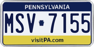 PA license plate MSV7155