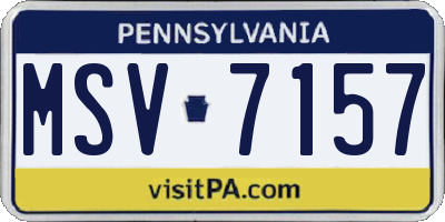 PA license plate MSV7157