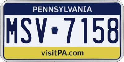 PA license plate MSV7158