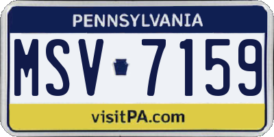 PA license plate MSV7159